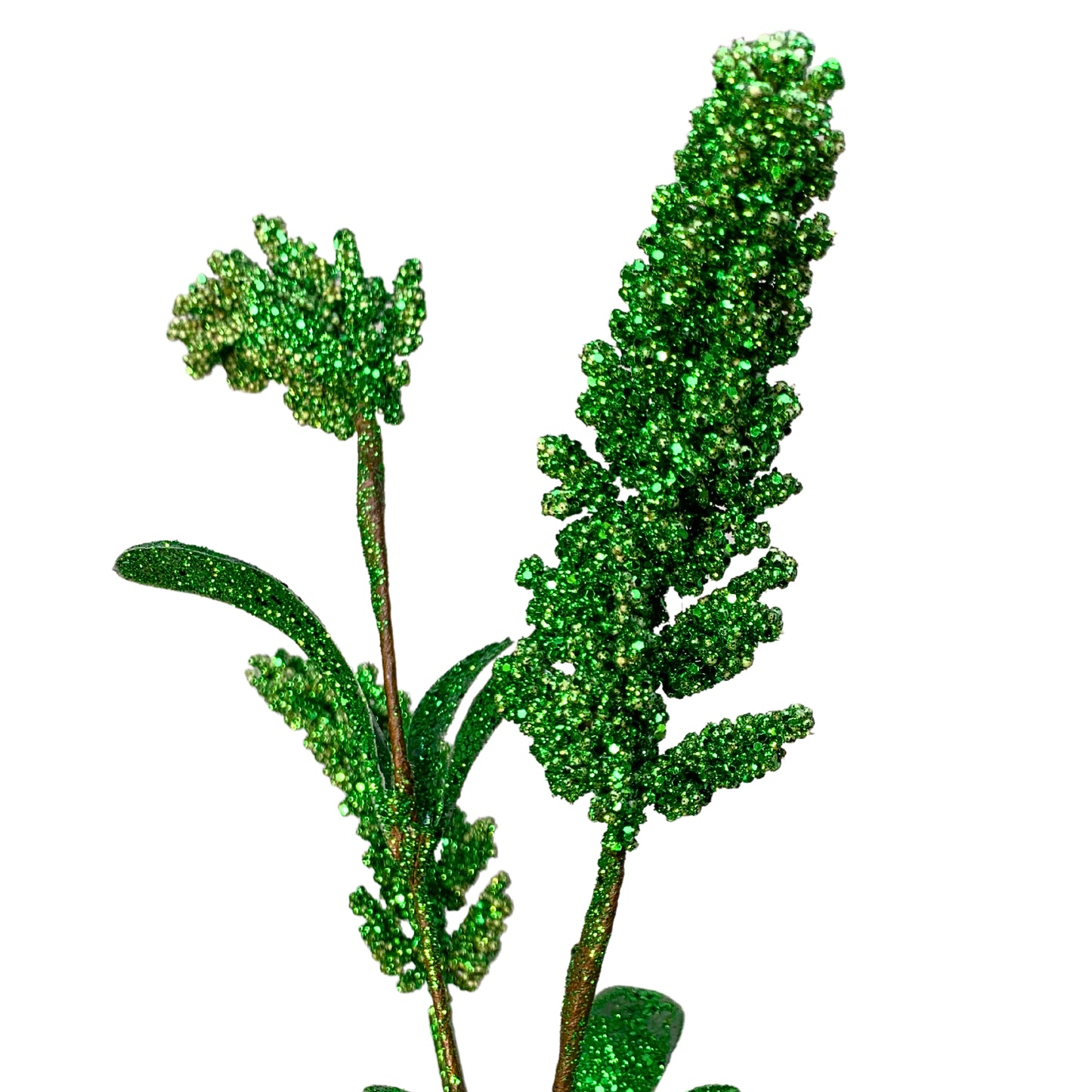 Glittered Millet Spray - Emerald 26” |KS