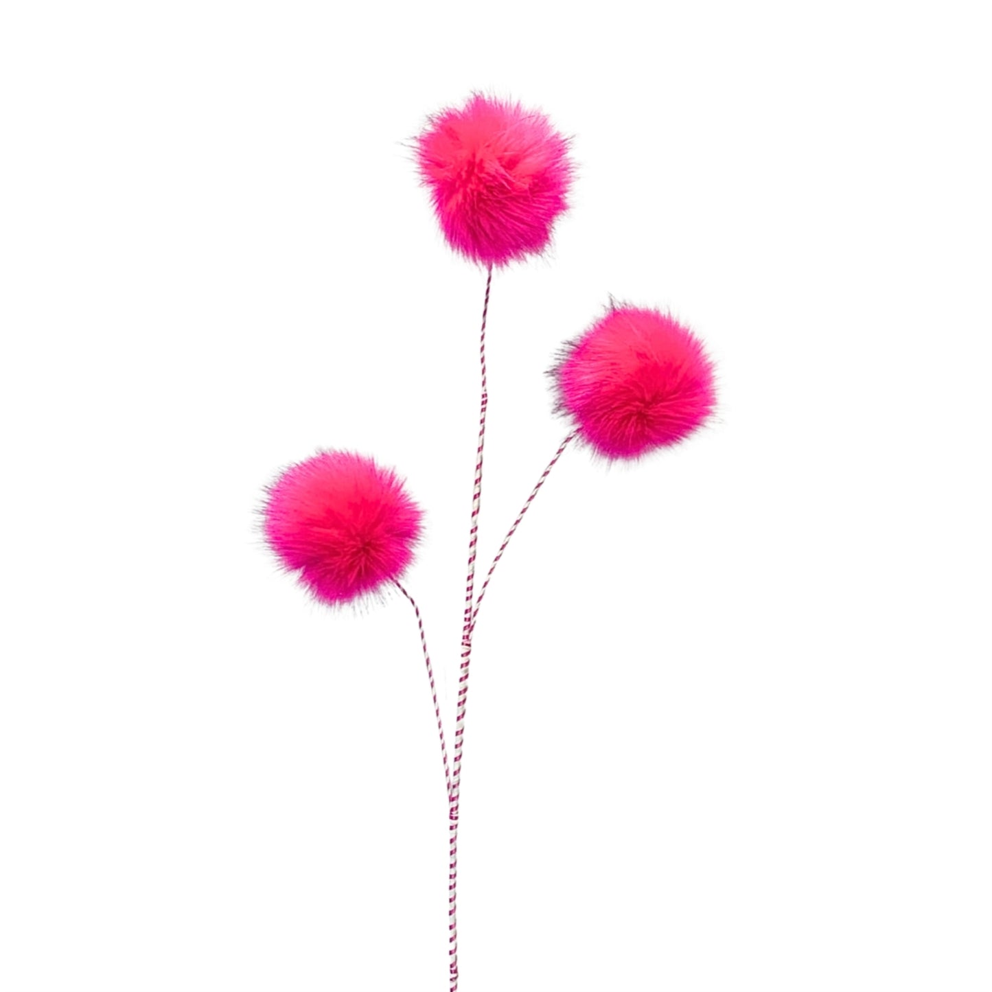 Fuzzy Truffle Trees Spray  with 3 pom poms - Pink 36” |KS