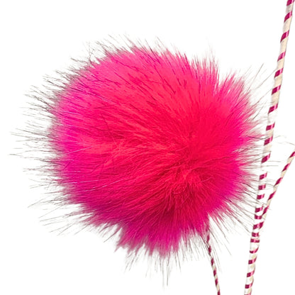 Fuzzy Truffle Trees Spray  with 3 pom poms - Pink 36” |KS