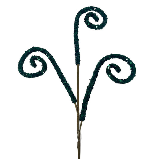 Velvet Sequin Curl Spray - Dark Green 29” | KS