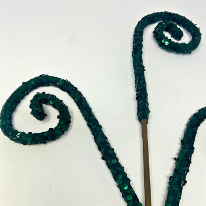 Velvet Sequin Curl Spray - Dark Green 29” | KS