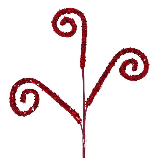 Velvet Sequin Curl Spray - Red 29” | KS