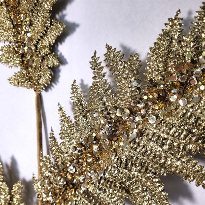Jumbo Glitter Sequin Fern - Gold/Gold 34” | KS
