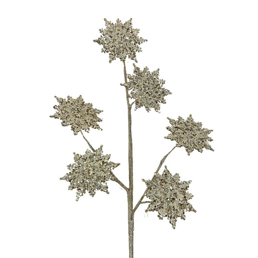 Glitter Snowflake Spray - Champagne 30.5” | KS