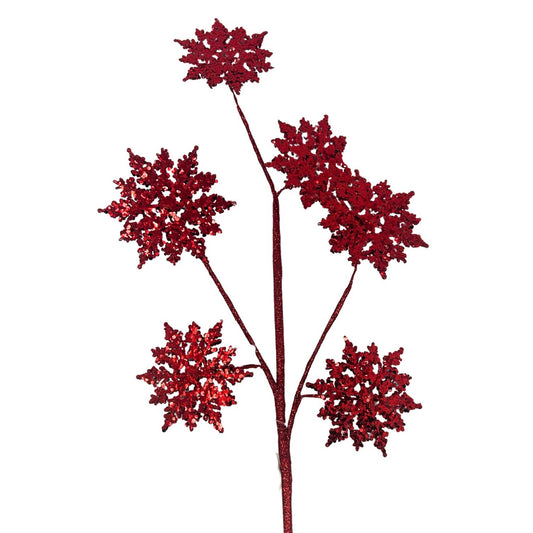 Glitter Snowflake Spray - Red 30.5” | KS