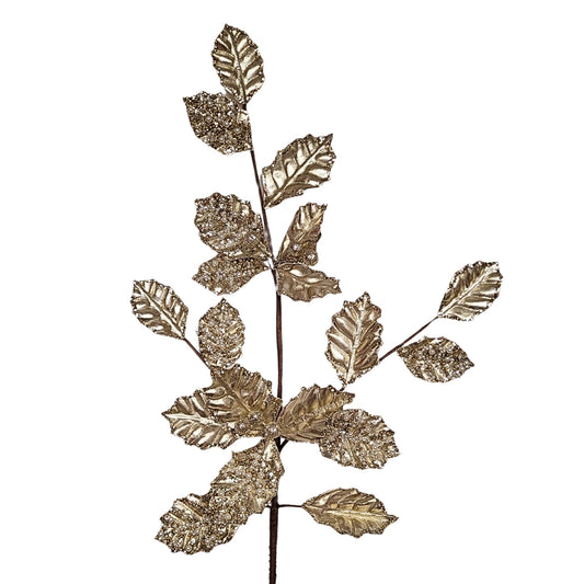 Metallic Pearl Holly Spray - Champagne 27” | KS