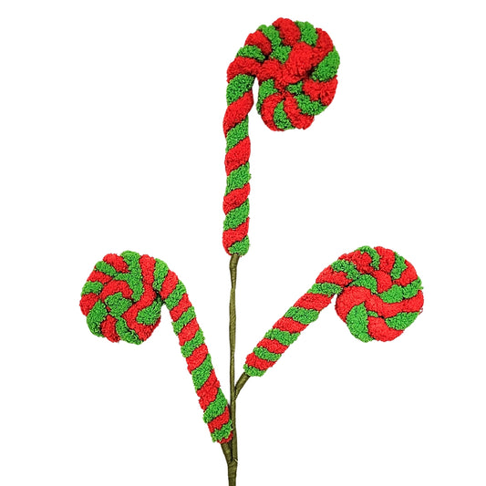 Faux Sherpa Curl Spray - Green/Red 24” | KS
