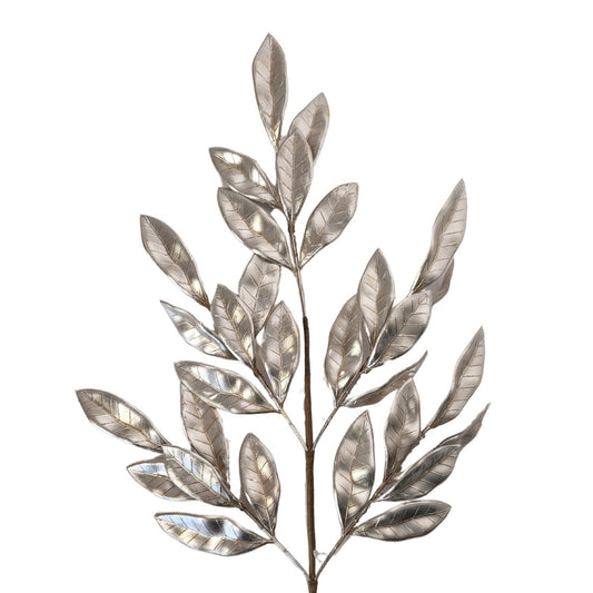 Metallic Bay Leaf Spray - Champagne 27” | KS