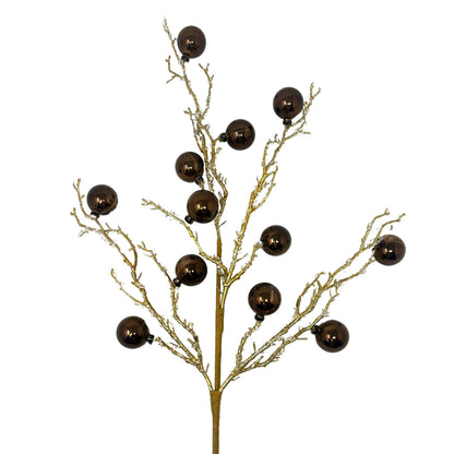 Iced Wintery Ball Spray - Coffee 26” | KS