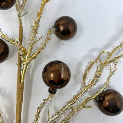 Iced Wintery Ball Spray - Coffee 26” | KS