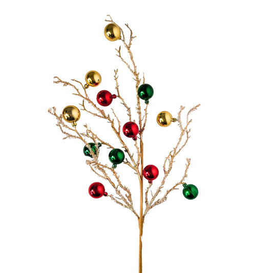 Iced Wintery Ball Spray - Red/Green/Gold 26” | KS