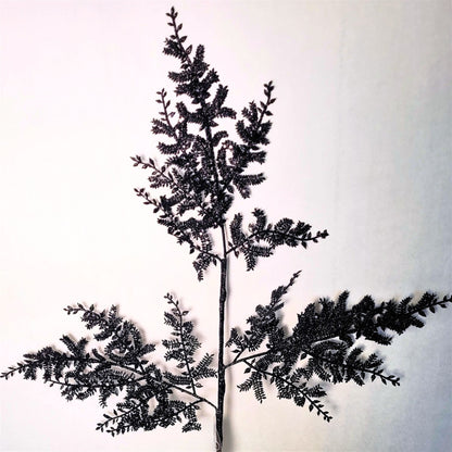 Glittered Fern Spray - Black 29” | KS