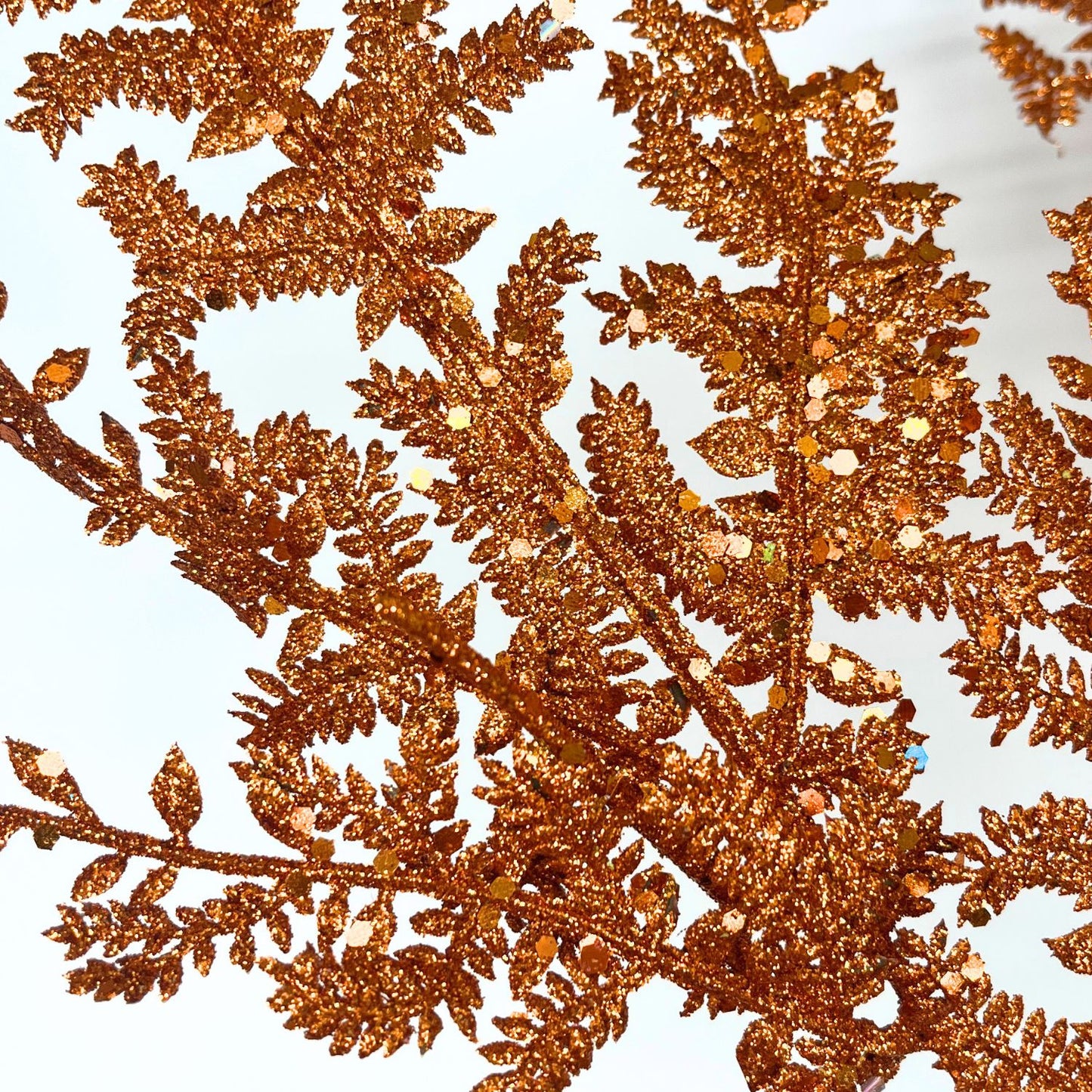 Glittered Fern Spray - Orange 29" | KS