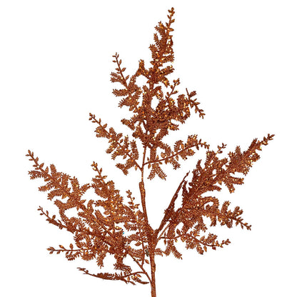 Glittered Fern Spray - Orange 29" | KS