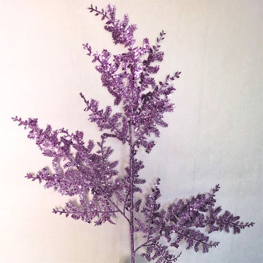 Glittered Fern Spray - Purple 29” | KS