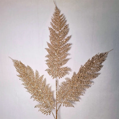Shimmery Glitter Fern Spray - Champagne 32” | KS