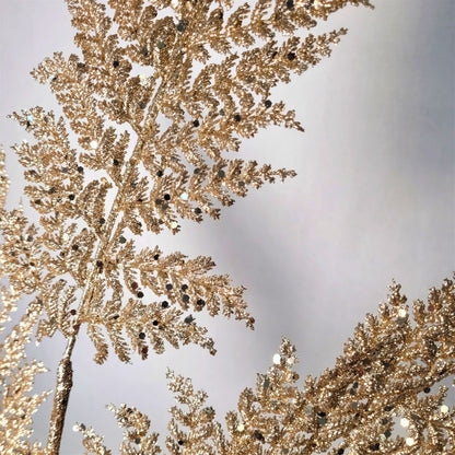 Shimmery Glitter Fern Spray - Champagne 32” | KS