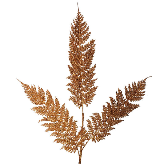Shimmery Glitter Fern Spray - Copper 32” | KS