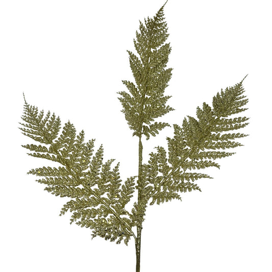 Shimmery Glitter Fern Spray - Gold 32” | KS