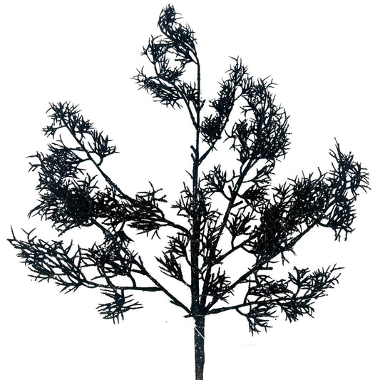 Glittered Italian Cypress Spray - Black 29” | QP