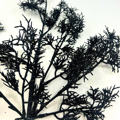 Glittered Italian Cypress Spray - Black 29” | QP