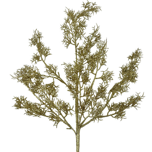 Glittered Italian Cypress Spray - Gold 29” | QP