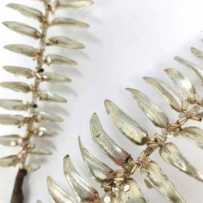 Metallic Sword Fern Spray - Champagne/Gold 30" | QP
