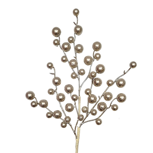 Metallic Christmas Berry Pick - Champagne 17” | QP