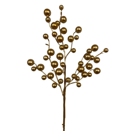 Metallic Christmas Berry Pick - Gold 17” | QPE