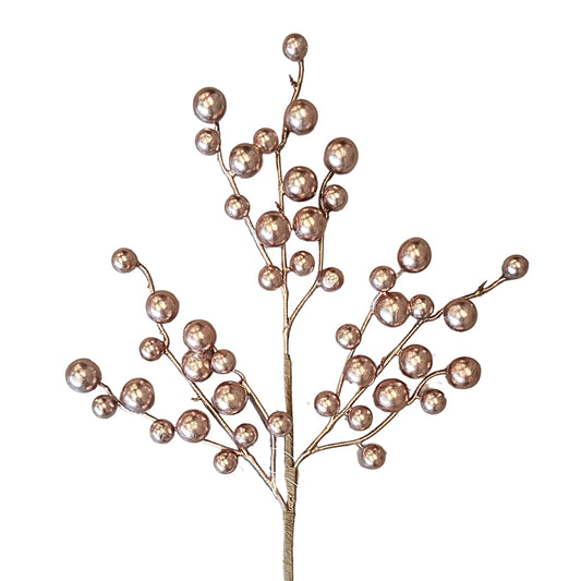 Metallic Christmas Berry Pick - Rose Gold 17” | QP