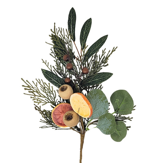 Faux Orange Slice Cedar Spray 13” | QPE