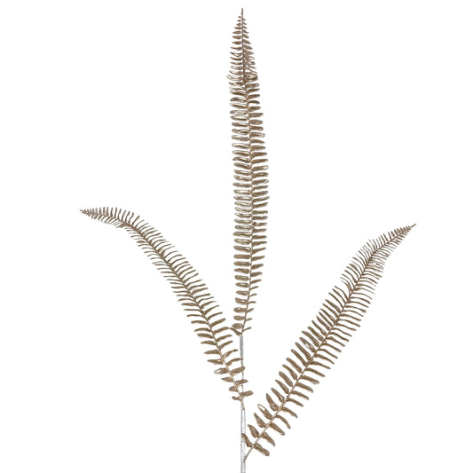 Metallic Glitter Fern Spray - Champagne 44” | YS