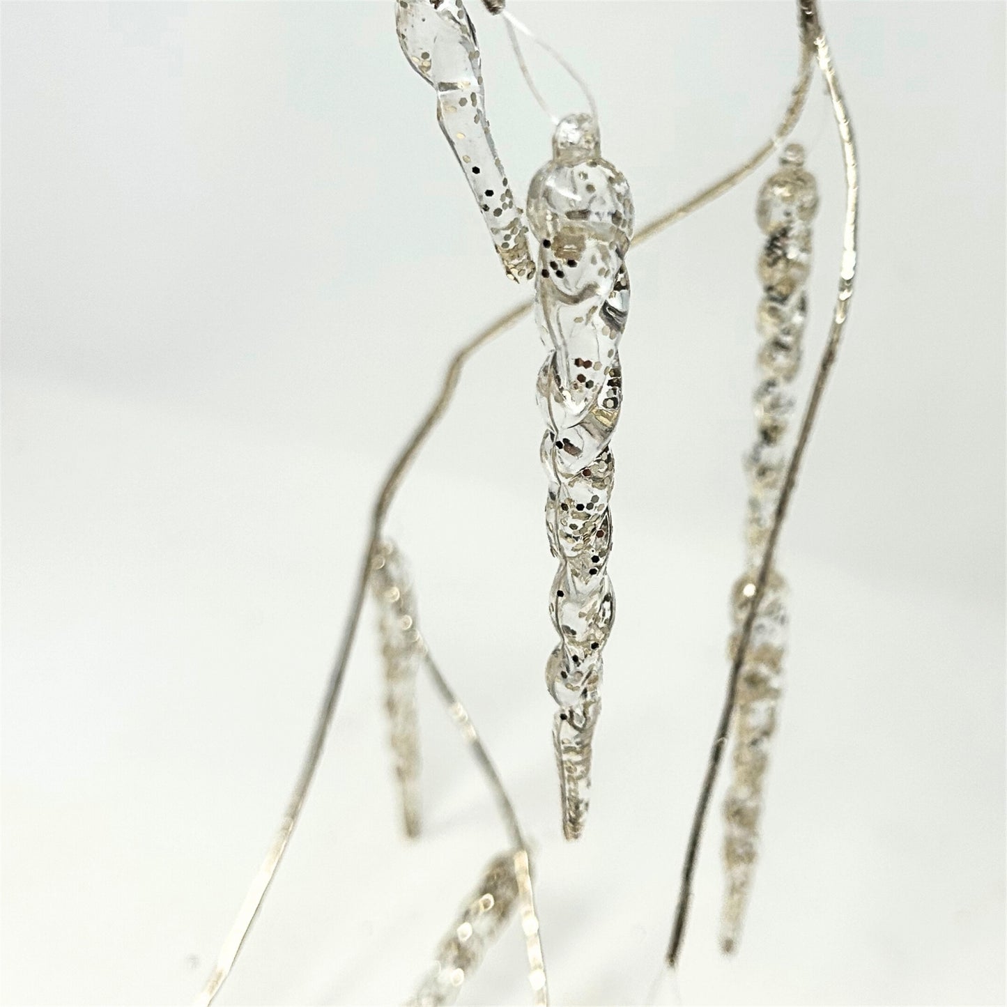 Acrylic Glitter Icicle Garland - Champagne  40” | YS