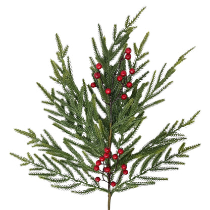 Soft Touch Norfolk Pine Spray w/ Berries 25" | DB