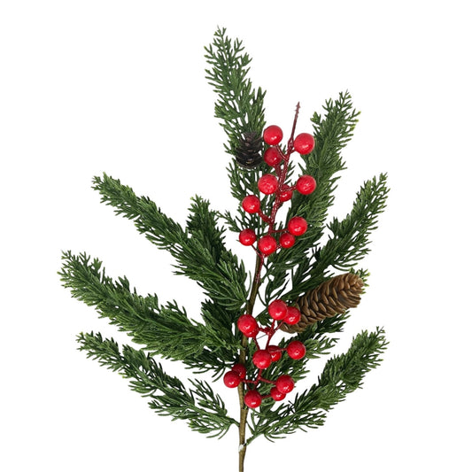 Soft Touch Cedar Spray w/ Berries 21" | DB