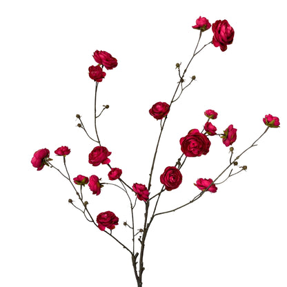 Blooming Ranunculus Branch 44" - Dark Raspberry