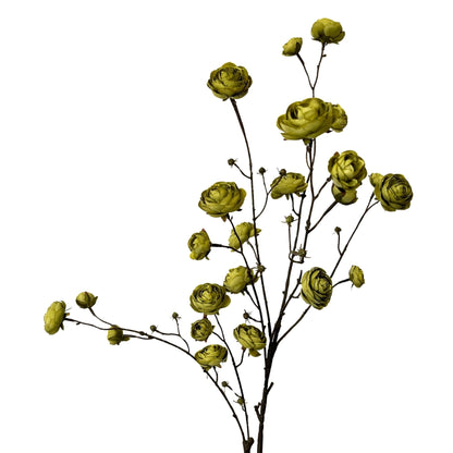 Blooming Ranunculus Branch 44" - Olive Green