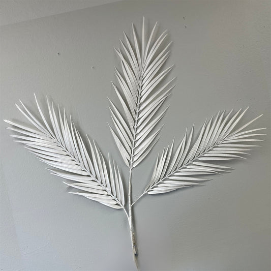 Metallic Palm Leaf 34" - Pearl