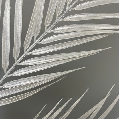 Metallic Palm Leaf 34" - Pearl