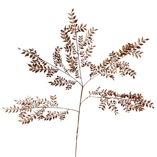 Metallic Tea Leaf Branch 35" - Copper