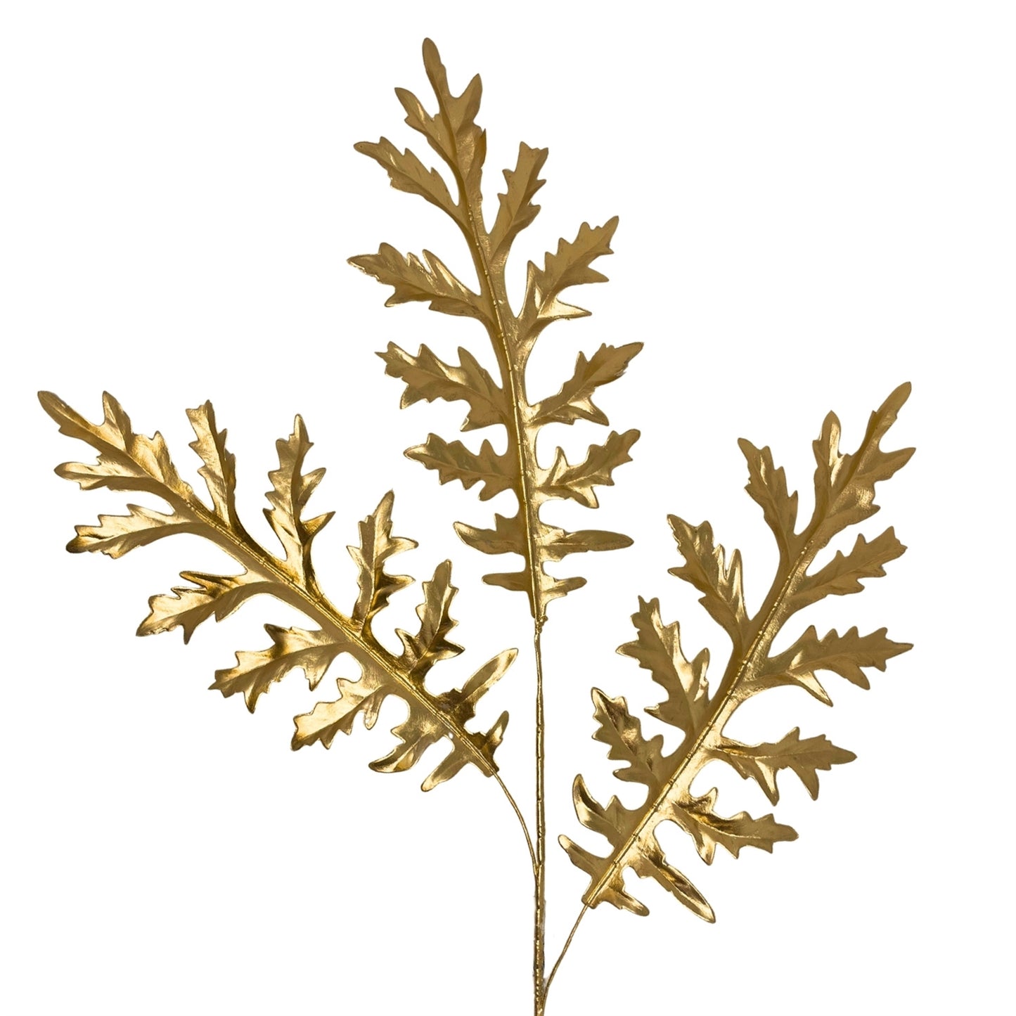 Giant Metallic Sharktooth Fern Spray 40" - Gold