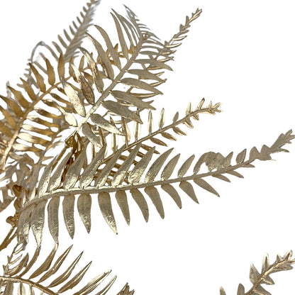 Metallic Buckler Fern Spray 39" - Gold