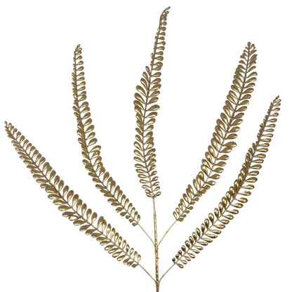 Metallic Sword Fern Spray 38" - Gold