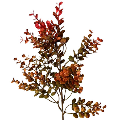 Autumn Boxwood Pick 21" - Orange/Red