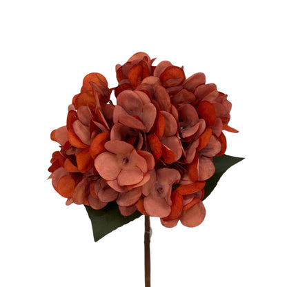 Faux Dried Hydrangea pick 13.5" - Burnt Orange | GT