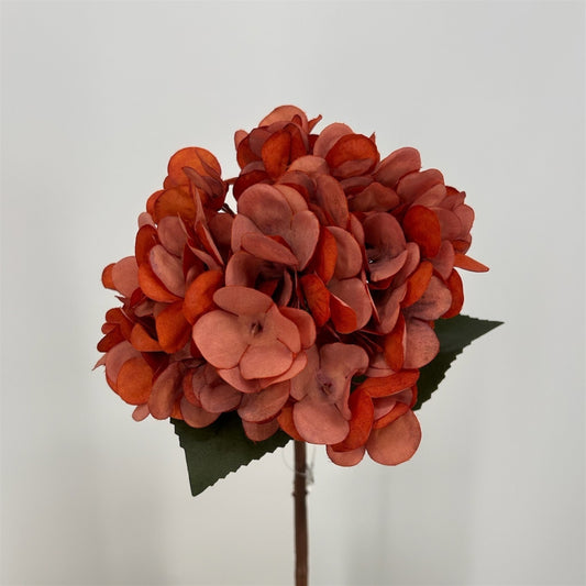 Faux Dried Hydrangea pick 13.5" - Burnt Orange | GT