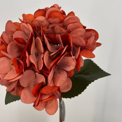 Faux Dried Hydrangea pick 13.5" - Burnt Orange | GT