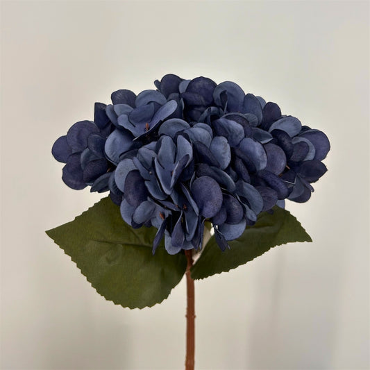 Faux Dried Hydrangea pick 13.5" - Navy | GT