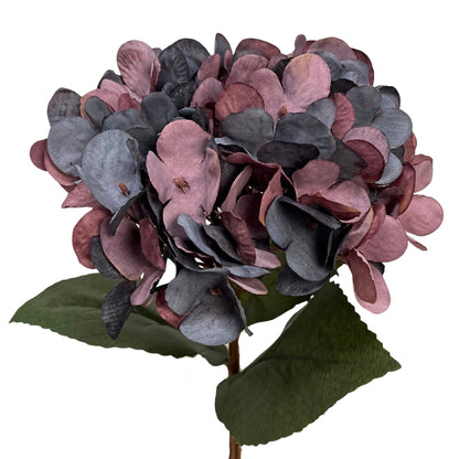 Faux Dried Hydrangea pick 13.5" - Dried Plum | GT