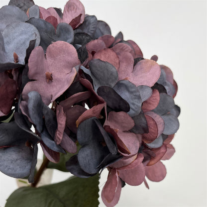 Faux Dried Hydrangea pick 13.5" - Dried Plum | GT